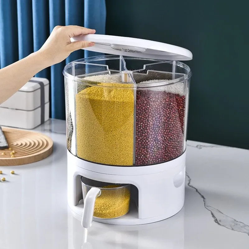 Organiseur distributeur de céréales pour bac alimentaire en vrac