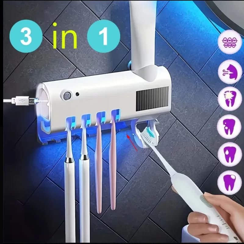 Support de Brosse à Dents UV avec Distributeur Dentifrice
