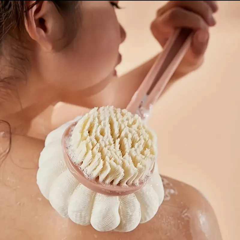 Brosse de bain 2en1 -فرشاة استحمام العصرية  بوجهين مختلفين إسفنجة / ليف 