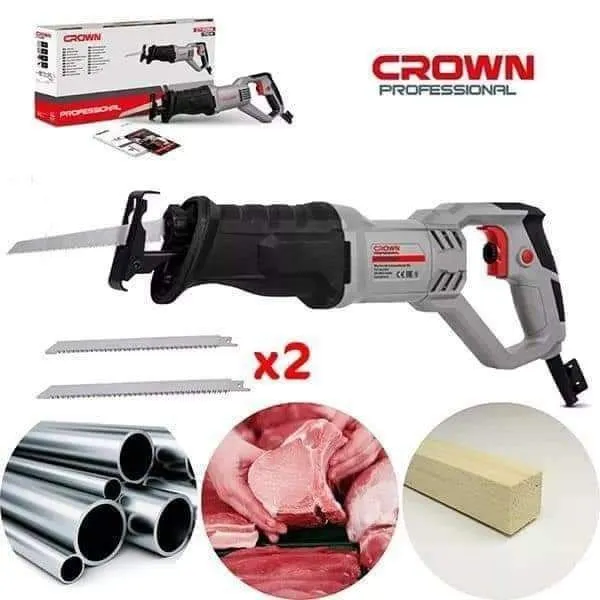 منشار كهربائي أصلي من كراون بشفرتين من فولاذ حاد متعدد السرعات لتقطيع احترافي-Crown Professional Scie à Découper Avec 2 Lames en Acier 710W