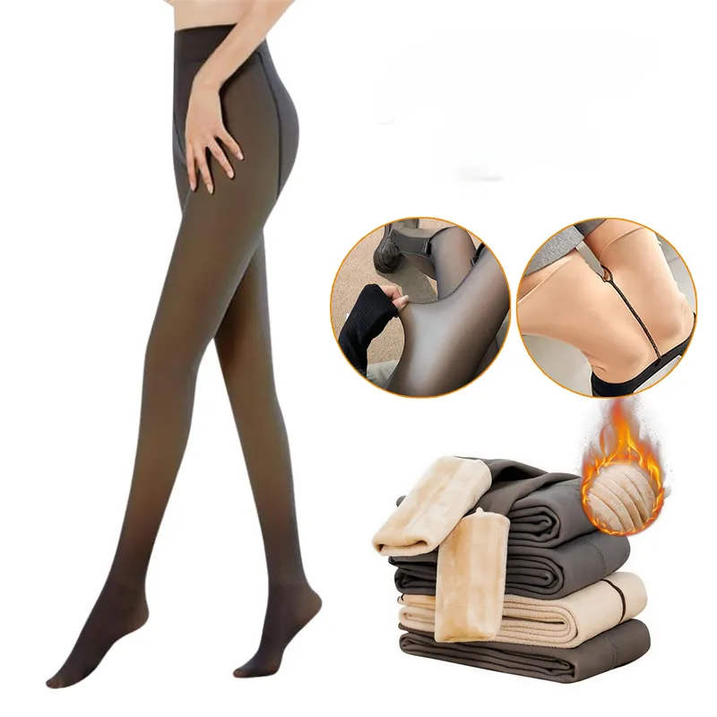 سروال شتوي نسائي مبطّن من الداخل بالفرو الحراري - collant polaires chaude 